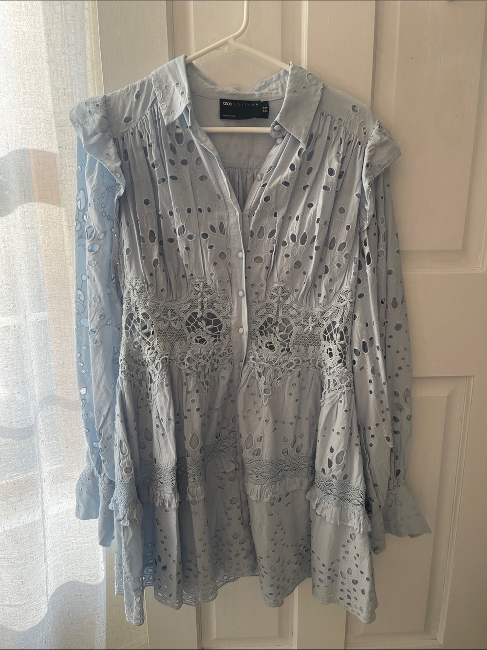 ASOS Light Blue Eyelet Lace Dress